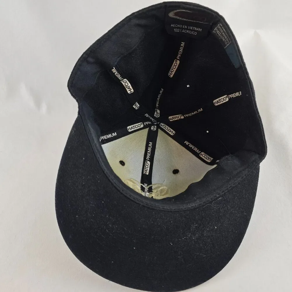Dodge Ram Hat Mens 7 1/4 Black Flat Bill Fitted Cap Hatco Truck Logo Acyrlic